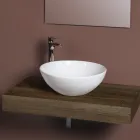 Lavabo da Appoggio Inclinato Ovale in Ceramica e Design Moderno - Papavero Viadurini