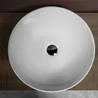 Lavabo da Appoggio Inclinato Ovale in Ceramica e Design Moderno - Papavero Viadurini