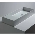 Lavabo da appoggio moderno in ceramica bianca o colorata Sun 85x37 cm Viadurini