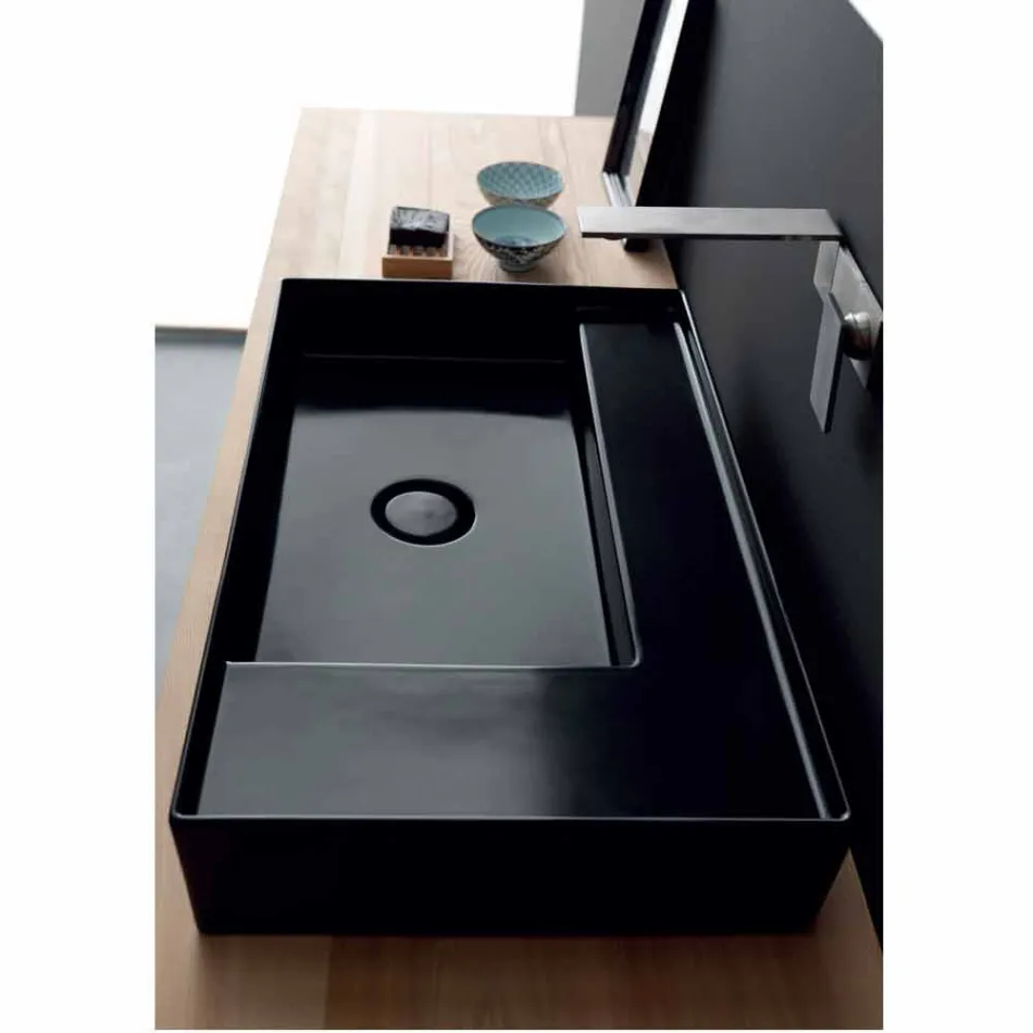 Lavabo da appoggio moderno in ceramica nera Icon Alice Ceramica
 Viadurini