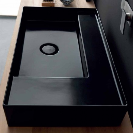 Lavabo da appoggio moderno in ceramica nera Icon Alice Ceramica
 Viadurini