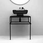 Lavabo da appoggio moderno in ceramica realizzato in Italia, Reale Viadurini