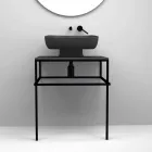 Lavabo da appoggio moderno in ceramica realizzato in Italia, Reale Viadurini