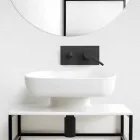Lavabo da appoggio moderno in ceramica realizzato in Italia, Reale Viadurini