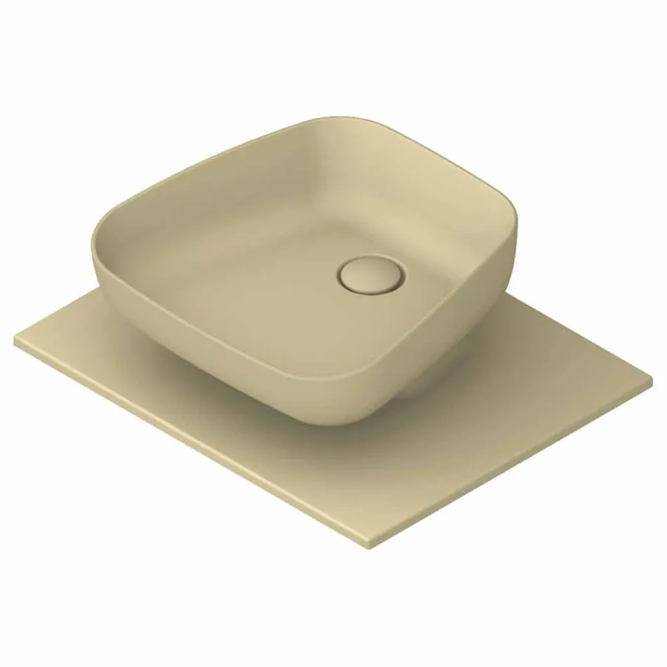 Lavabo da appoggio moderno in ceramica realizzato in Italia, Reale Viadurini