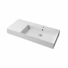 Lavabo da Appoggio o Parete Monoforo Destra in Ceramica Leivi Viadurini