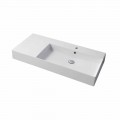 Lavabo da Appoggio o Parete Monoforo Destra in Ceramica Leivi