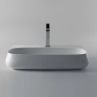 Lavabo da appoggio o sospeso in ceramica L 75cm fatto in Italia, Gais Viadurini