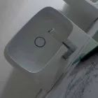 Lavabo da appoggio o sospeso in ceramica L 75cm fatto in Italia, Gais Viadurini