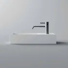 Lavabo da Appoggio o Sospeso Rettangolare in Ceramica Made in Italy - Act  Viadurini