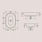 Lavabo da Appoggio Ovale in Ceramica Opaca Realizzato in Italia - Nelly Viadurini
