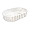 Lavabo da Appoggio Ovale per il Bagno Realizzato in Marmo Bianco - Cunzite