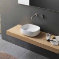 Lavabo da Appoggio per Bagno in Ceramica Bianca Design Ovale Moderno - Tune3