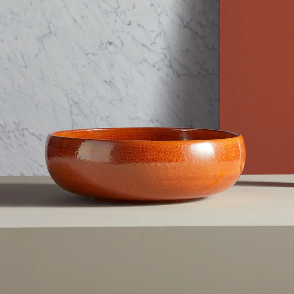 Lavabo da Appoggio per il Bagno Realizzato in Fire Clay Made in italy - Tallone Viadurini