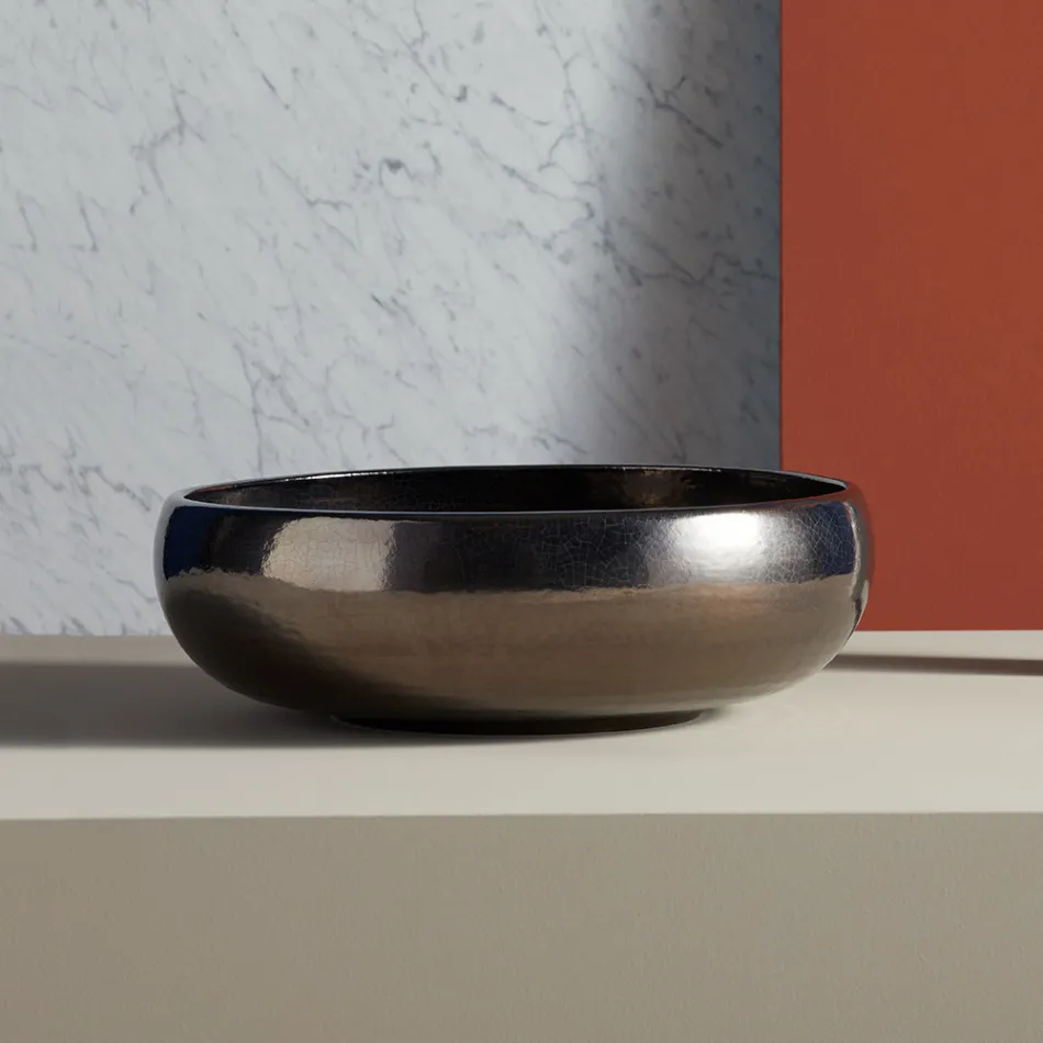 Lavabo da Appoggio per il Bagno Realizzato in Fire Clay Made in italy - Tallone Viadurini