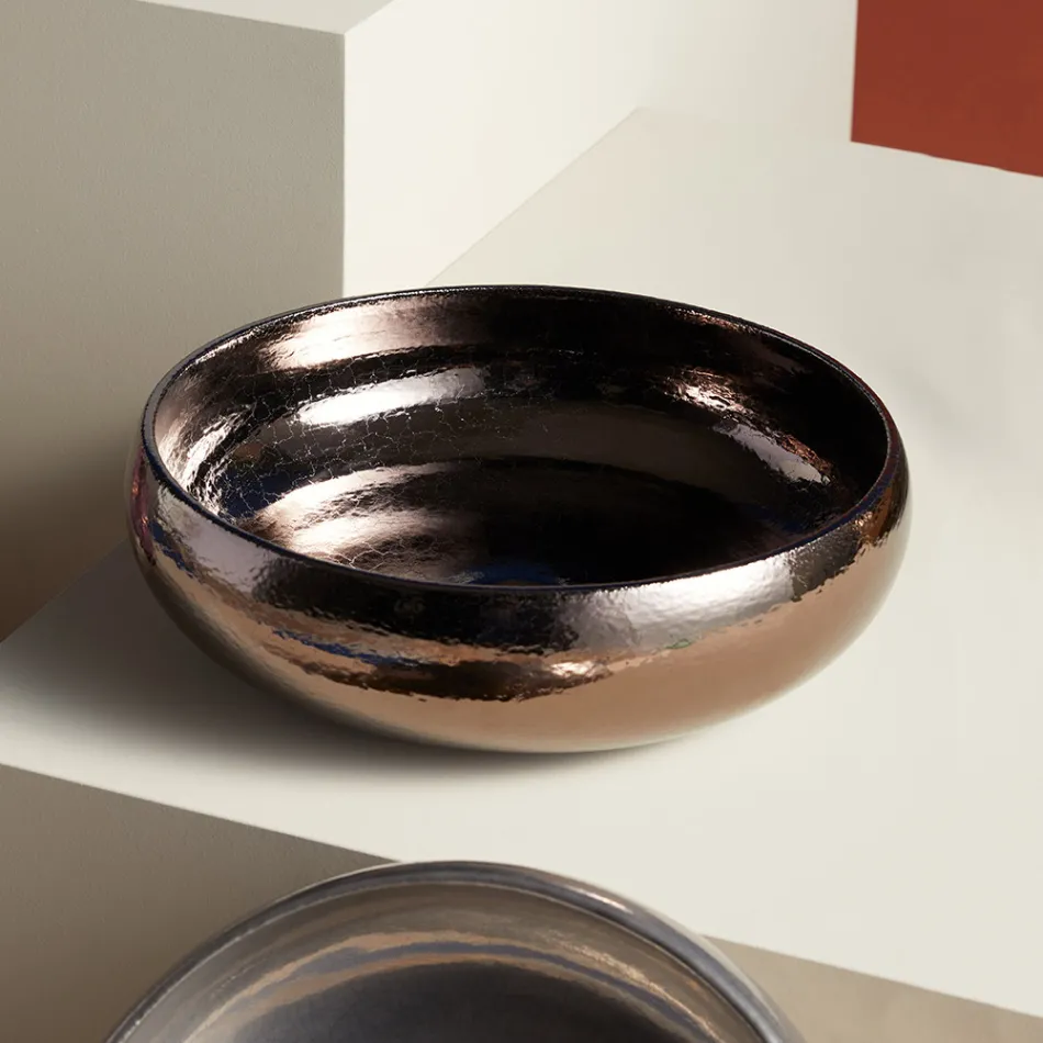 Lavabo da Appoggio per il Bagno Realizzato in Fire Clay Made in italy - Tallone Viadurini