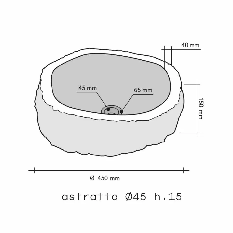 Lavabo da Appoggio Pezzo Unico in Marmo Nero Mumbai Viadurini