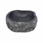 Lavabo da Appoggio Pezzo Unico in Marmo Nero Mumbai Viadurini