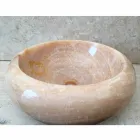 Lavabo da appoggio pezzo unico in onice Arlie, fatto a mano Viadurini