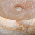 Lavabo da appoggio pezzo unico in onice Arlie, fatto a mano Viadurini