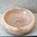 Lavabo da appoggio pezzo unico in pietra onice Arlie, fatto a mano