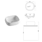 Lavabo da Appoggio Quadrato in Ceramica Bianca dal Design Moderno - Papavero Viadurini