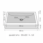 Lavabo da Appoggio Quadrato in Pietra Naturale Beige Giacarta Viadurini