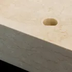 Lavabo da appoggio quadrato in pietra naturale Jiny bianco Viadurini
