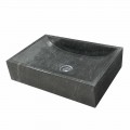Lavabo da appoggio rettangolare in pietra naturale nera Giacarta