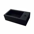 Lavabo da Appoggio Rettangolare in Basalto Nero Beli Viadurini