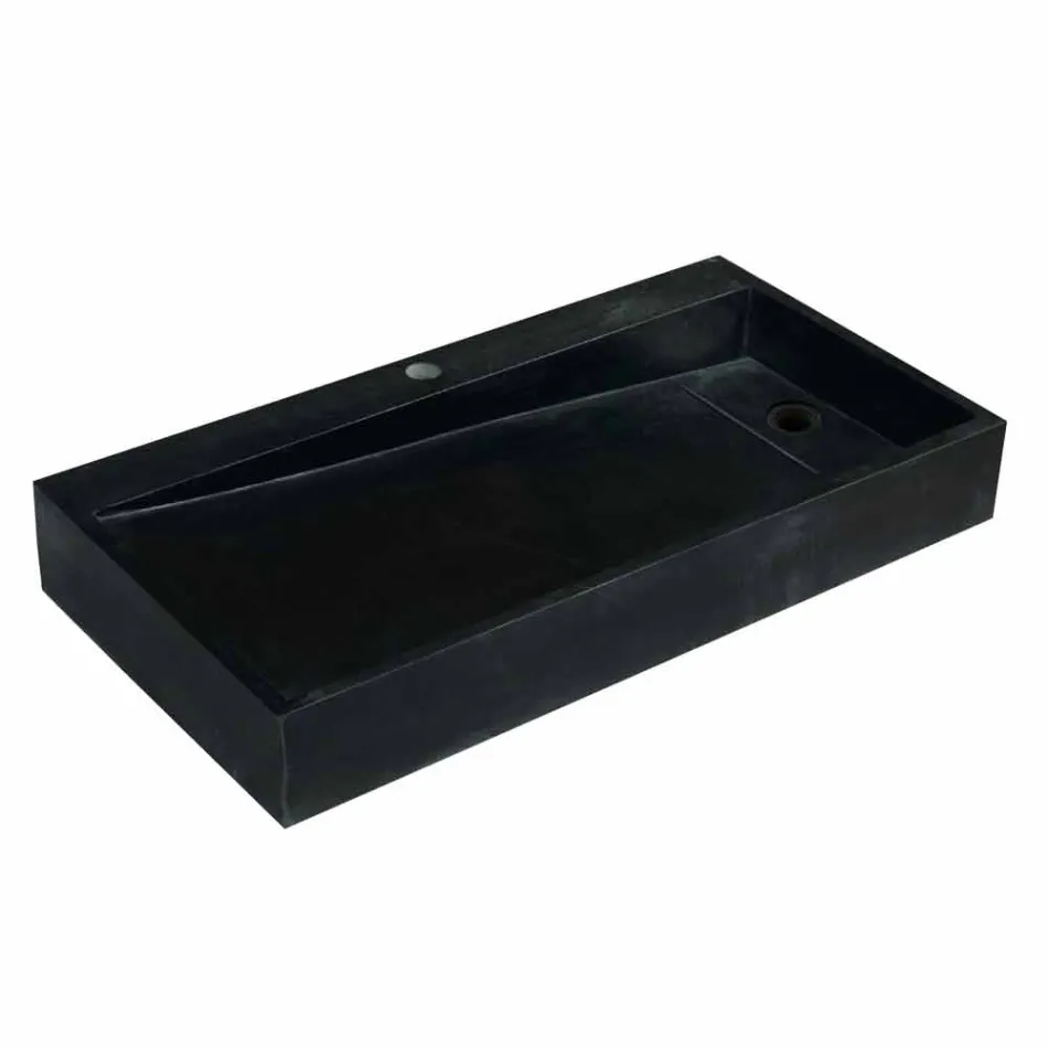 Lavabo da Appoggio Rettangolare in Basalto Nero Chao Viadurini