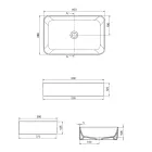 Lavabo da Appoggio Rettangolare in Ceramica dal Design Moderno - Aster Viadurini