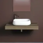 Lavabo da Appoggio Rettangolare in Ceramica dal Design Moderno - Papavero Viadurini