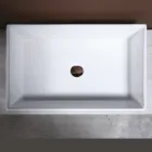 Lavabo da Appoggio Rettangolare in Ceramica dal Design Moderno - Papavero Viadurini
