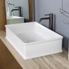 Lavabo da Appoggio Rettangolare in Ceramica Opaca Made in Italy - Debora Viadurini