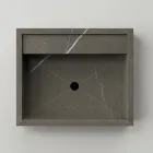 Lavabo da Appoggio Rettangolare in Gres Porcellanato Made in Italy - Cervia Viadurini