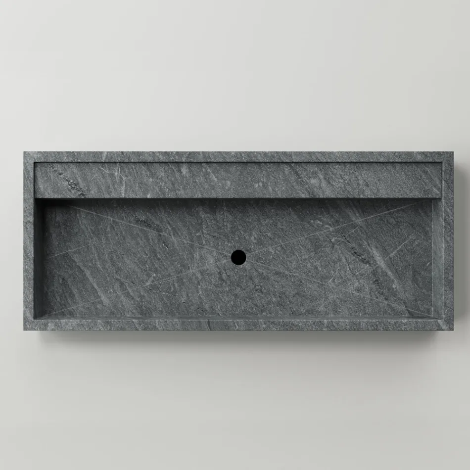 Lavabo da Appoggio Rettangolare in Gres Porcellanato Made in Italy - Cervia Viadurini