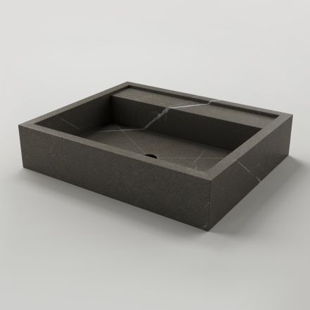 Lavabo da Appoggio Rettangolare in Gres Porcellanato Made in Italy - Cervia Viadurini