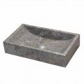 Lavabo da appoggio rettangolare in marmo grigio Satun