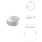 Lavabo da Appoggio Rotondo in Ceramica Bianca e Design Moderno- Papavero Viadurini
