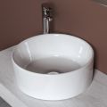 Lavabo da Appoggio Rotondo in Ceramica Bianca e Design Moderno- Papavero