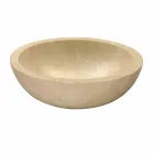 Lavabo da Appoggio Tondo Beige con Esterno Levigato Nusa Viadurini