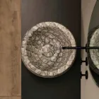 Lavabo da appoggio tondo ceramica caimano di design made Italy Elisa Viadurini