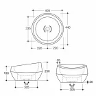 Lavabo da appoggio tondo ceramica caimano di design made Italy Elisa Viadurini