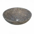 Lavabo da appoggio tondo in antracite Moyo