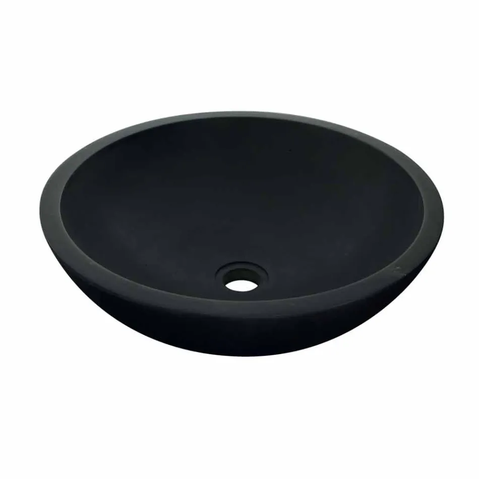 Lavabo da Appoggio Tondo in Basalto Nero Moyo Viadurini