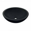 Lavabo da appoggio tondo in basalto nero Moyo