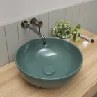 Lavabo da Appoggio Tondo in Ceramica Lucida Realizzato in Italia - Chicco Viadurini