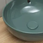 Lavabo da Appoggio Tondo in Ceramica Lucida Realizzato in Italia - Chicco Viadurini