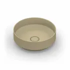 Lavabo da appoggio tondo in ceramica moderno fatto in Italia, Yoel Viadurini